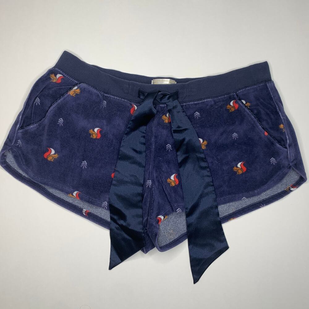 vintage Y2K Abercrombie and Fitch squirrel velour sleep shorts satin bow medium